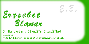 erzsebet blanar business card